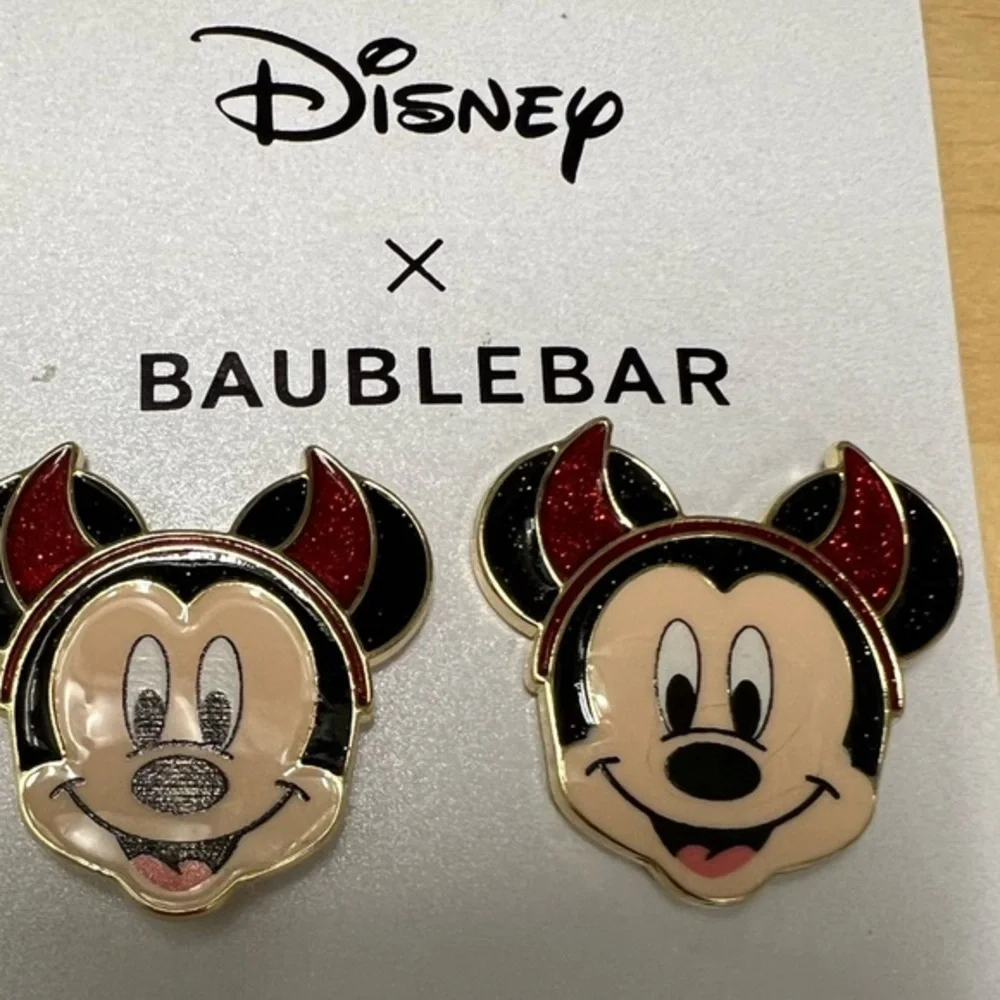 Disney x BaubleBar Super Cute Devil Costume Mickey Stud Earrings❤️🔥HALLOWEEN